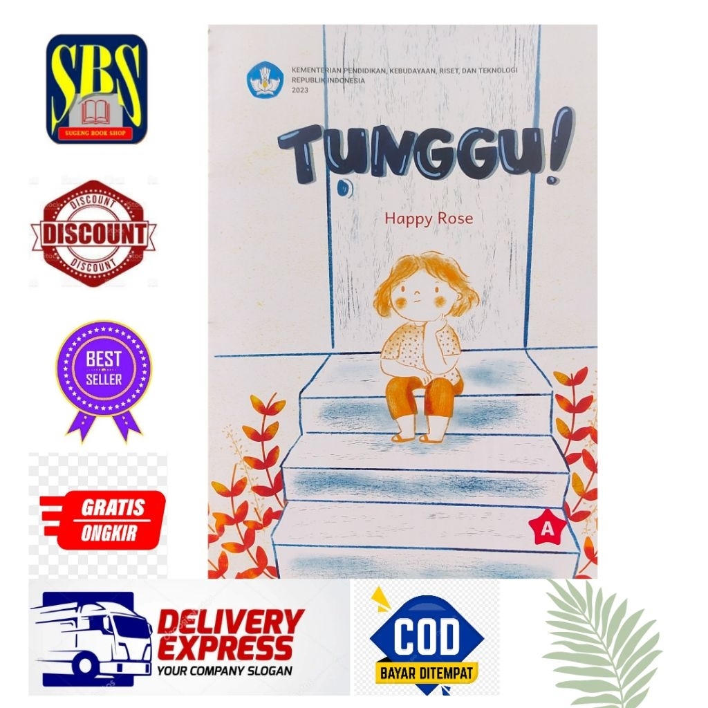 Buku Sibi "TUNGGU" Literasi pojok baca, Buku bacaan anak TK & PAUD