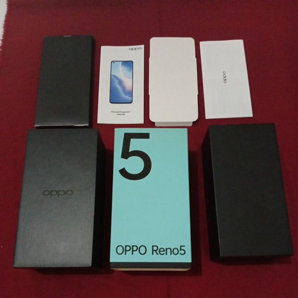 dus box oppo reno 5 original 100% copotan lengkap manual book