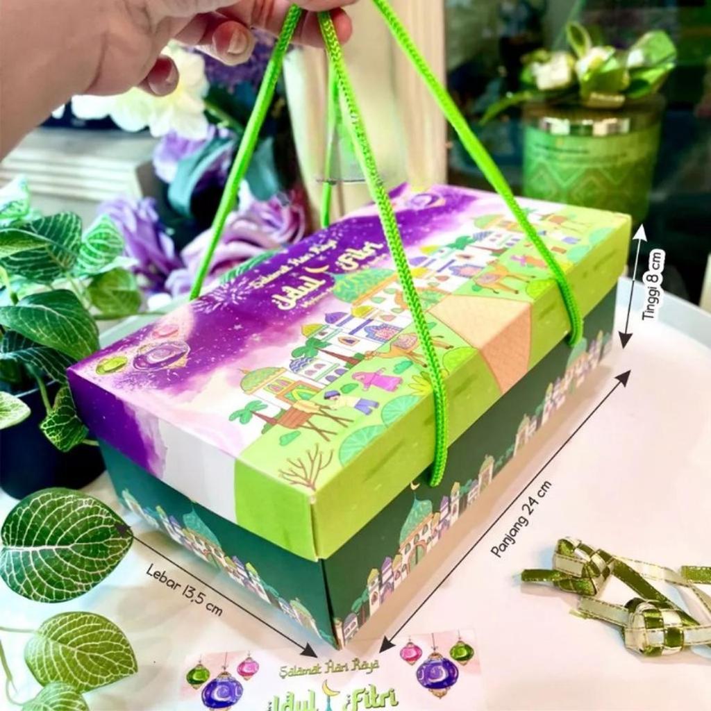 Box lebaran muat 2 toples persegi kue kering dus hampers eid mubarak