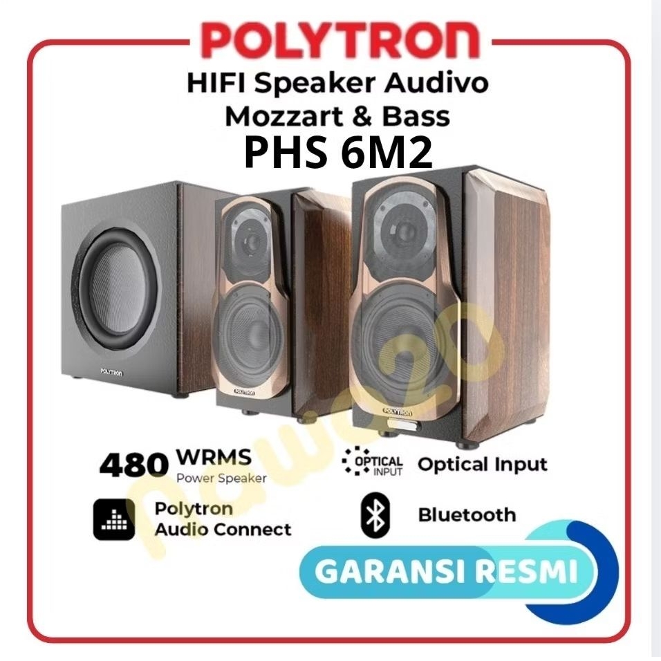 POLYTRON HiFi Active bookshelf speaker AUDIVO Mozart PHS 6M2 DAN Subwoofer PSW 10A1