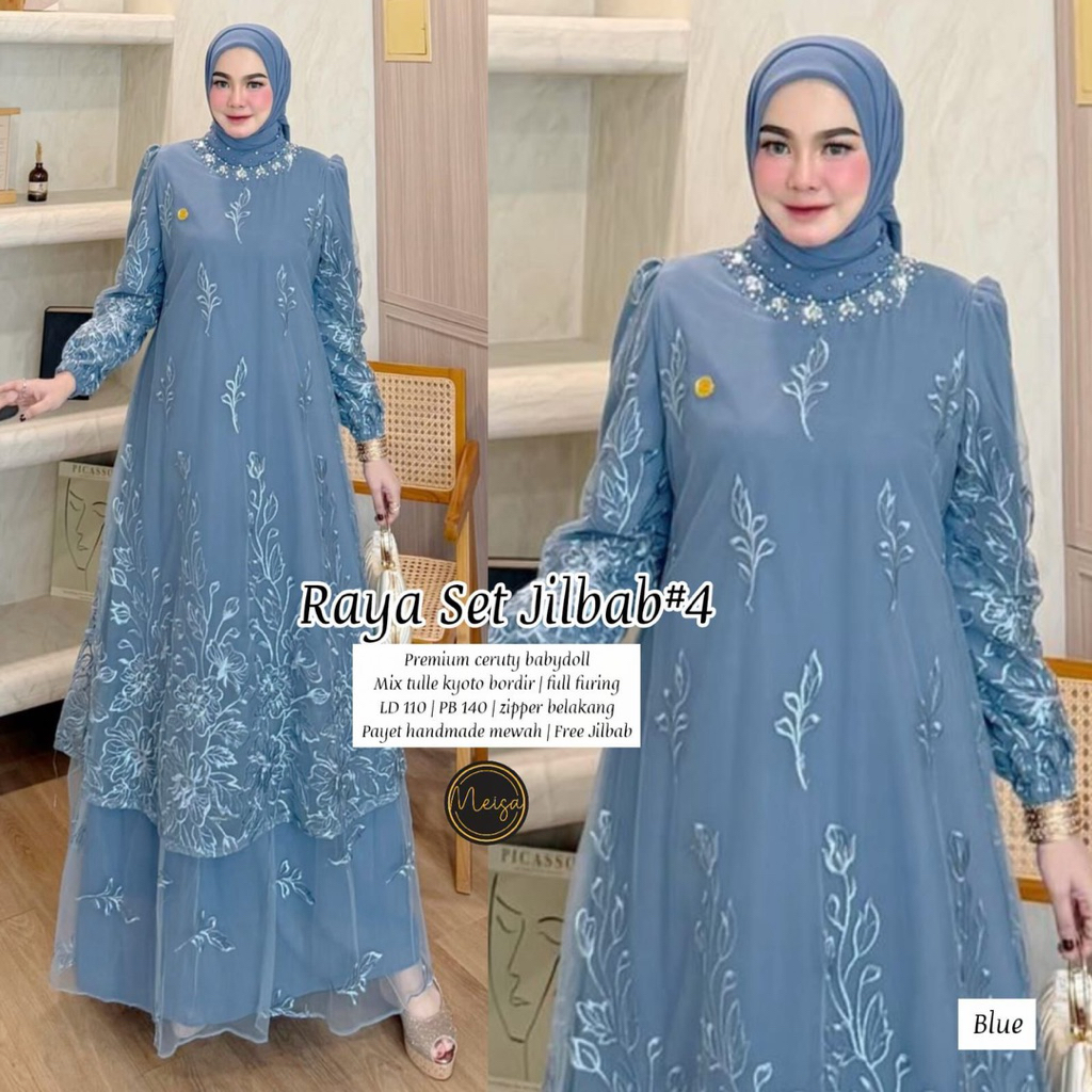 GAMIS + HIJAB Raya Set Hijab #5 Gamis Lebaran Premium by Meisa