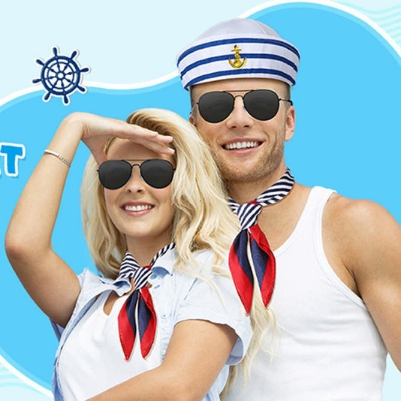Topi Sailorman Wanita Cosplay Topi Kapten Kapal Pelaut Sailor Biru Navy Topi Sailor Wanita Sailor
