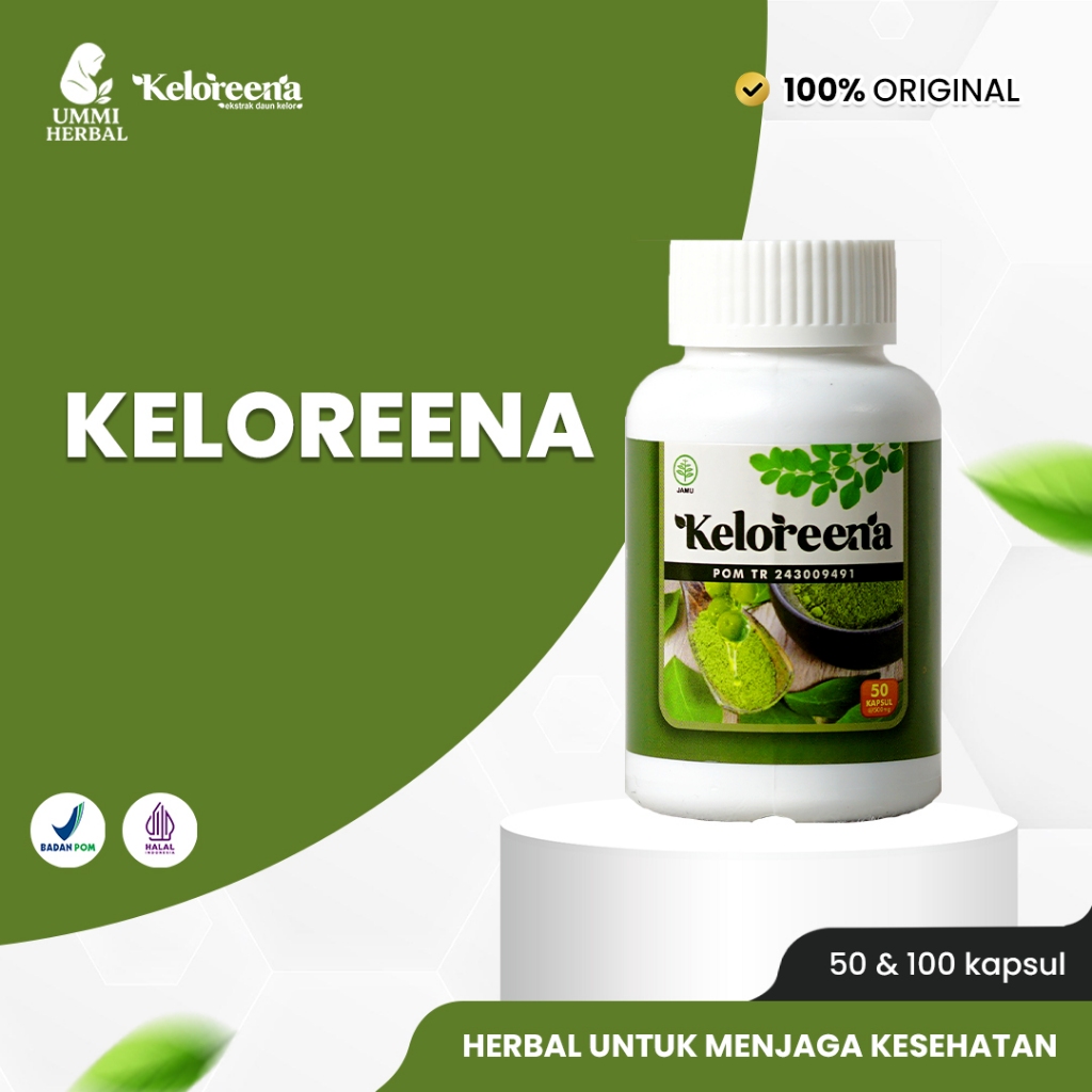 Kelorena kapsul Herbal Multikhasiat Asli 100% Original BPOM & Halal Mui