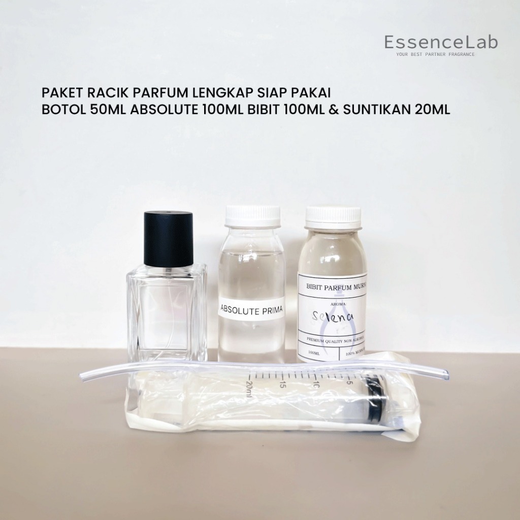 PAKET RACIK PARFUM LENGKAP SIAP PAKAI BOTOL MEWAH SEMI PRESS 50ML - PARFUM REFIL SIAP PAKAI LENGKAP 