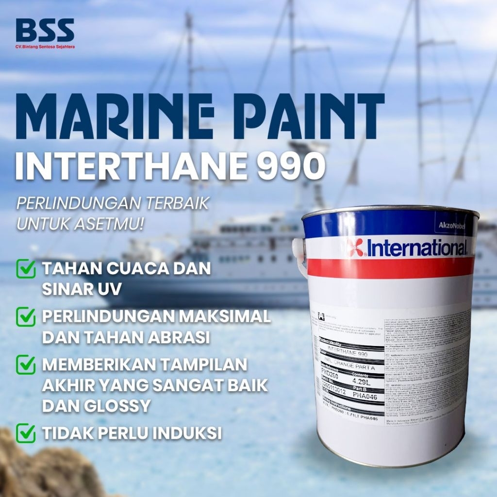 Cat Kapal Marine Paint International Interthane 990 Black Orange White Silver 5 Liter