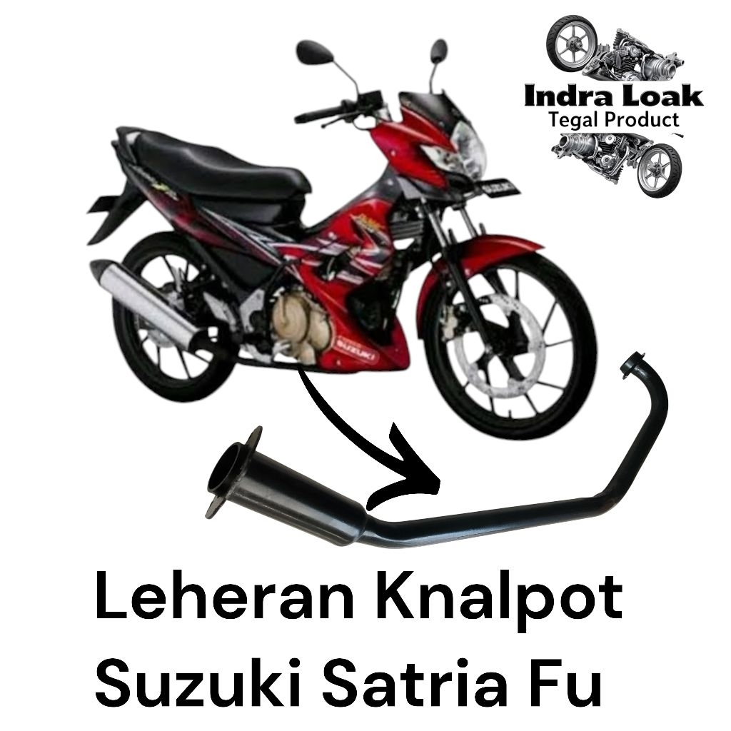Leher Knalpot Satria Fu 150 Karbu - HITAM,Th 2006 - 2012, Tahan Panas,Pemasangan Praktis,Bahan Tebal