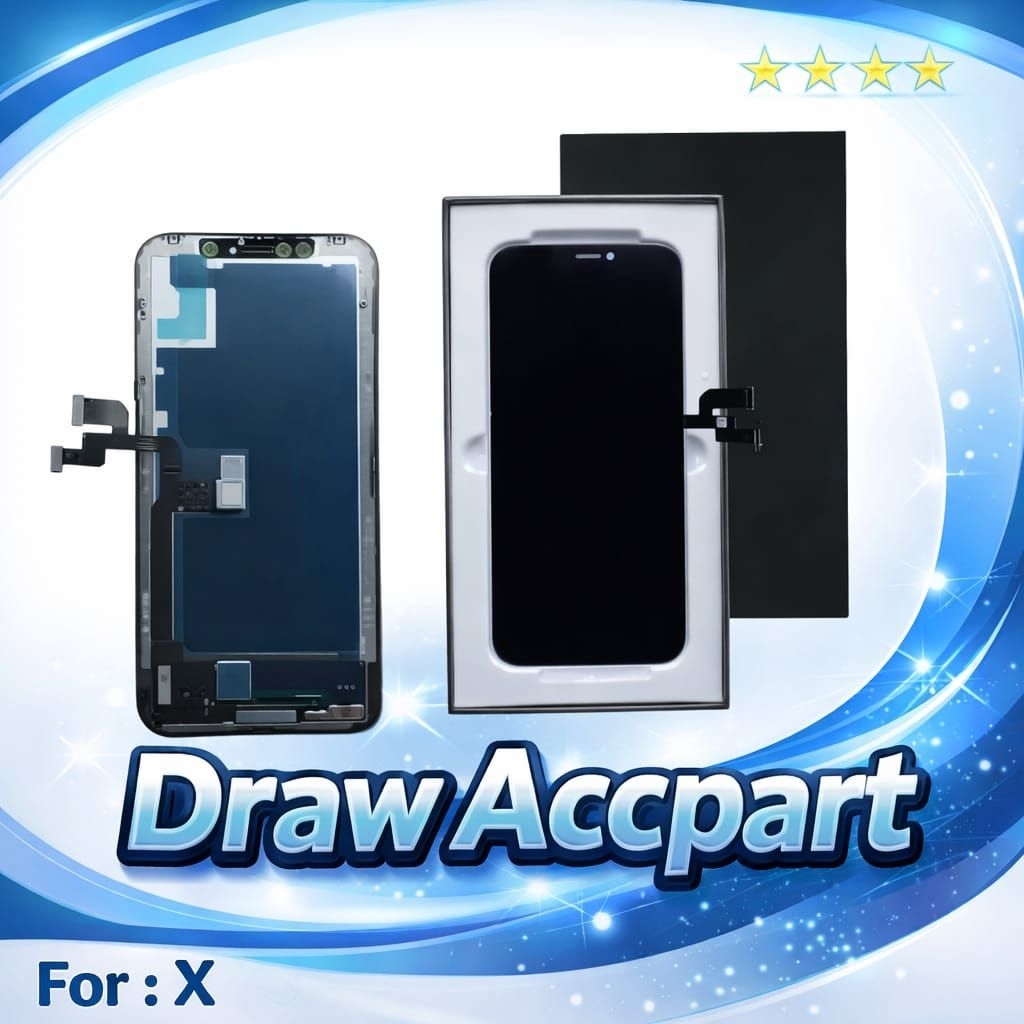 LCD iPhone X Draw Accpart Touchscreen Layar Pengganti Jernih Responsif