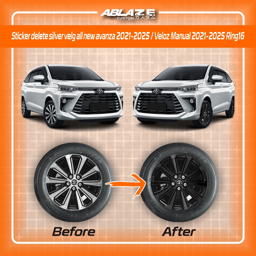 Sticker delete silver velg all new avanza 2021-2025 / Veloz Manual 2021-2025 Ring16