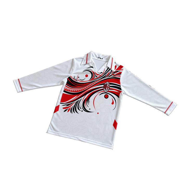 Refive- Jersey VINTAGE Long Sleeve Retro Jersey AC MILAN 2 Atasan Tangan Panjang Pria Dan Wanita Pre