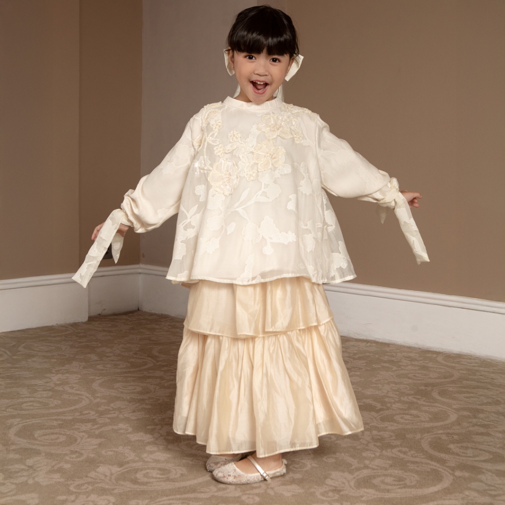 HijabChic Narella Girl Top - Atasan Lebaran Anak Perempuan Modest Simple Payet Flower