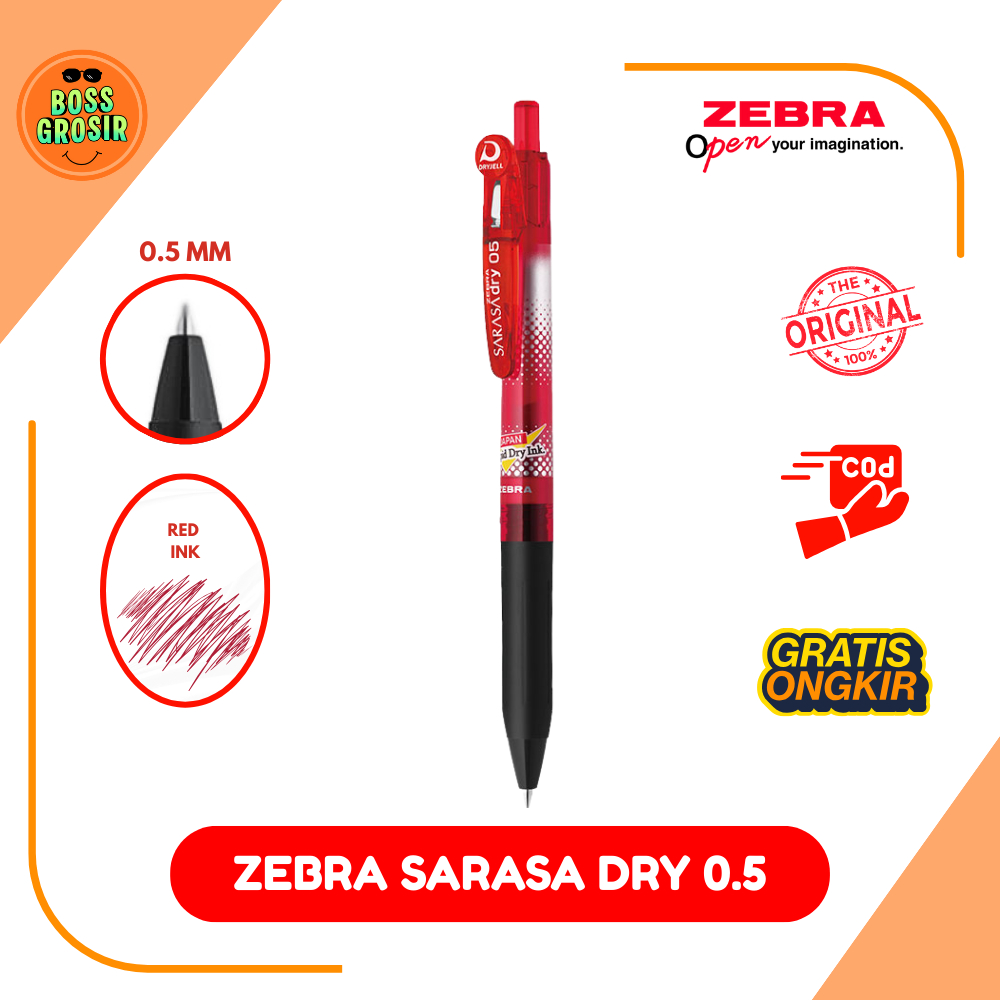 Boss Grosir - Zebra Sarasa Dry dan Sarasa Dry Jell 0.5 mm dan 0.7 mm Satuan / Pulpen/ Pulpen Lucu / 