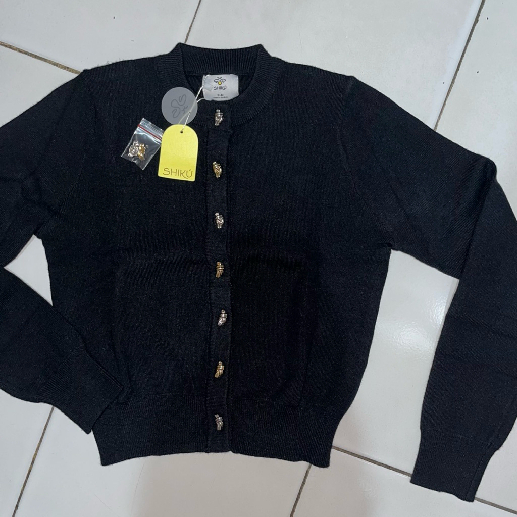 [NEW] SHIKU Ophelle Cardigan Viscose Knit - Charcoal Bliss