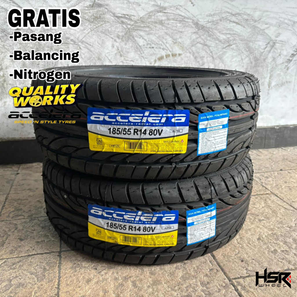 BAN MOBIL RING 14 UKURAN 185 55 R14 ACCELERA ALPHA 185/55 R14 TUBLLES