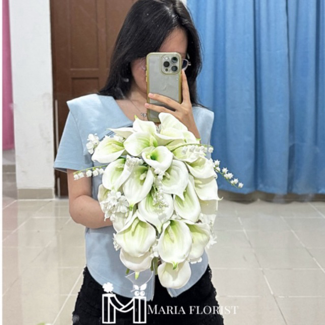 Wedding Bouquet Calla Lily Artificial - Buket Bunga Pernikahan - Bunga Tangan Pernikahan
