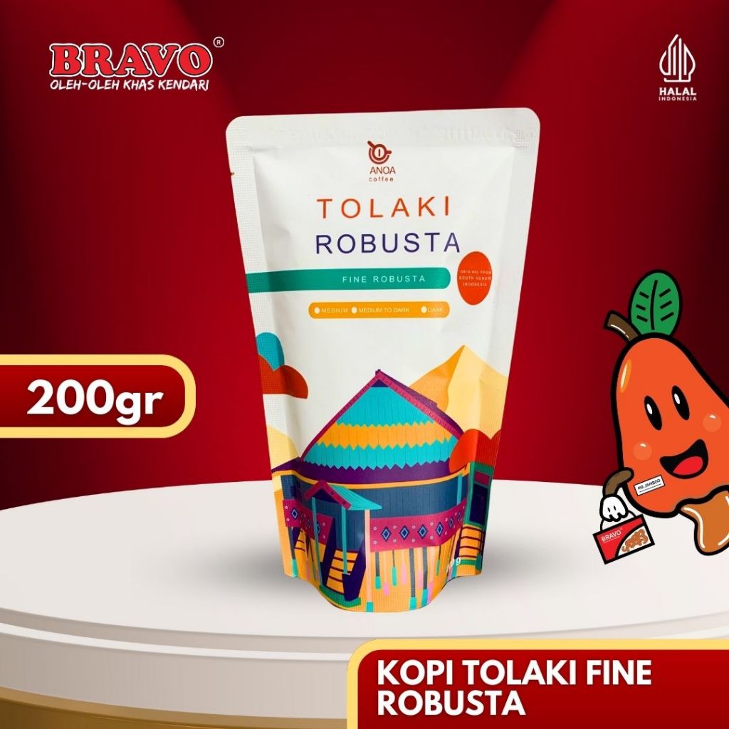 KOPI ASLI KENDARI TOLAKI FINE ROBUSTA OLEH-OLEH KHAS KOTA KENDARI SULAWESI TENGGARA 200gr