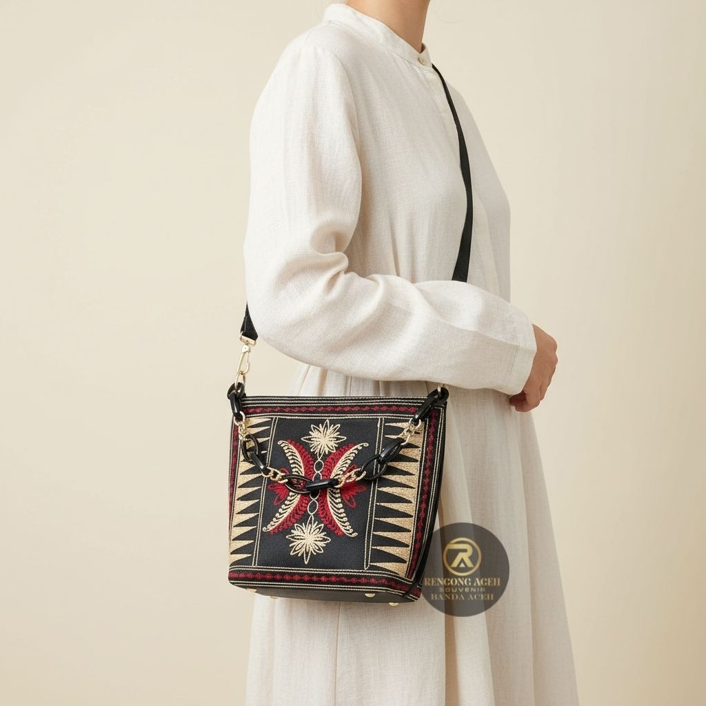 Tas Selempang Wanita Motif Modern Aceh