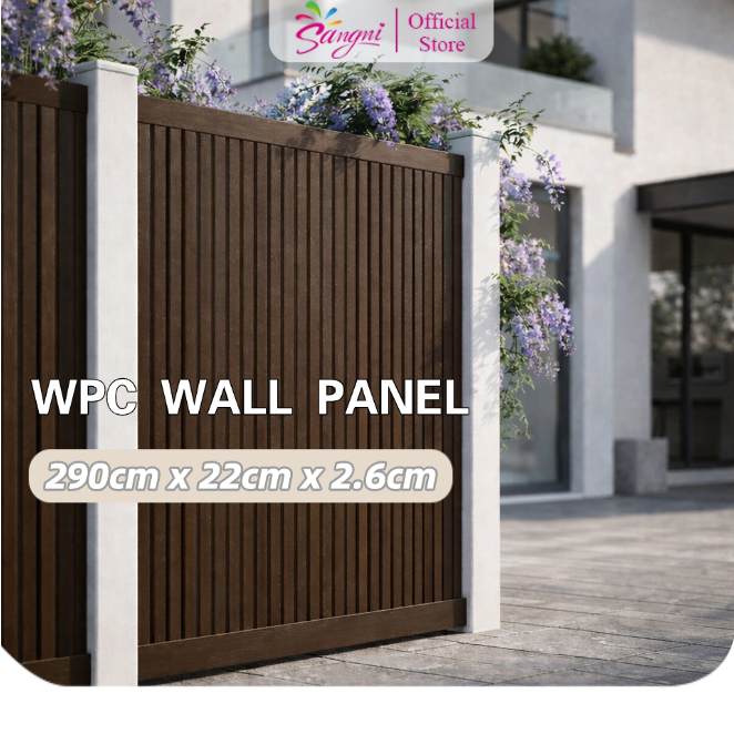 WPC Outdoor Wood Panel Kisi-Kisi Dinding Luar/Pagar Eksterior Rumah, Tahan Segala Cuaca, Ukuran Panj