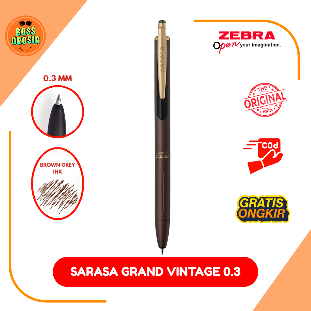 Boss Grosir - Zebra Sarasa Grand Vintage 0.3 mm dan 0.5 mm Satuan / Pulpen/ Pulpen Lucu / Pulpen Ena
