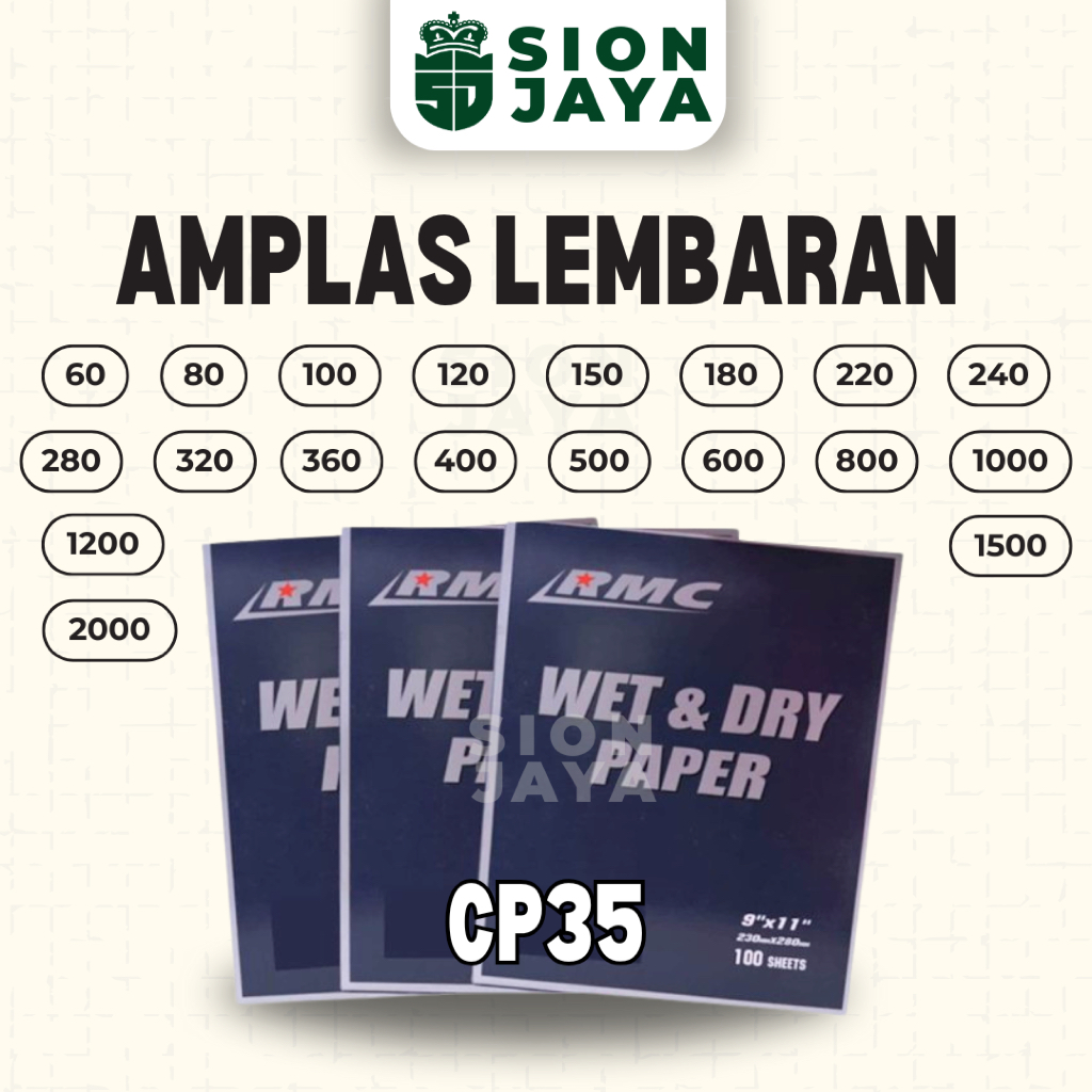 Amplas / Ampelas / Hamplas / Hampelas RMC Grit 60 / 80 / 100 / 120 / 150 / 180 / 220 /240 / 280 / 32