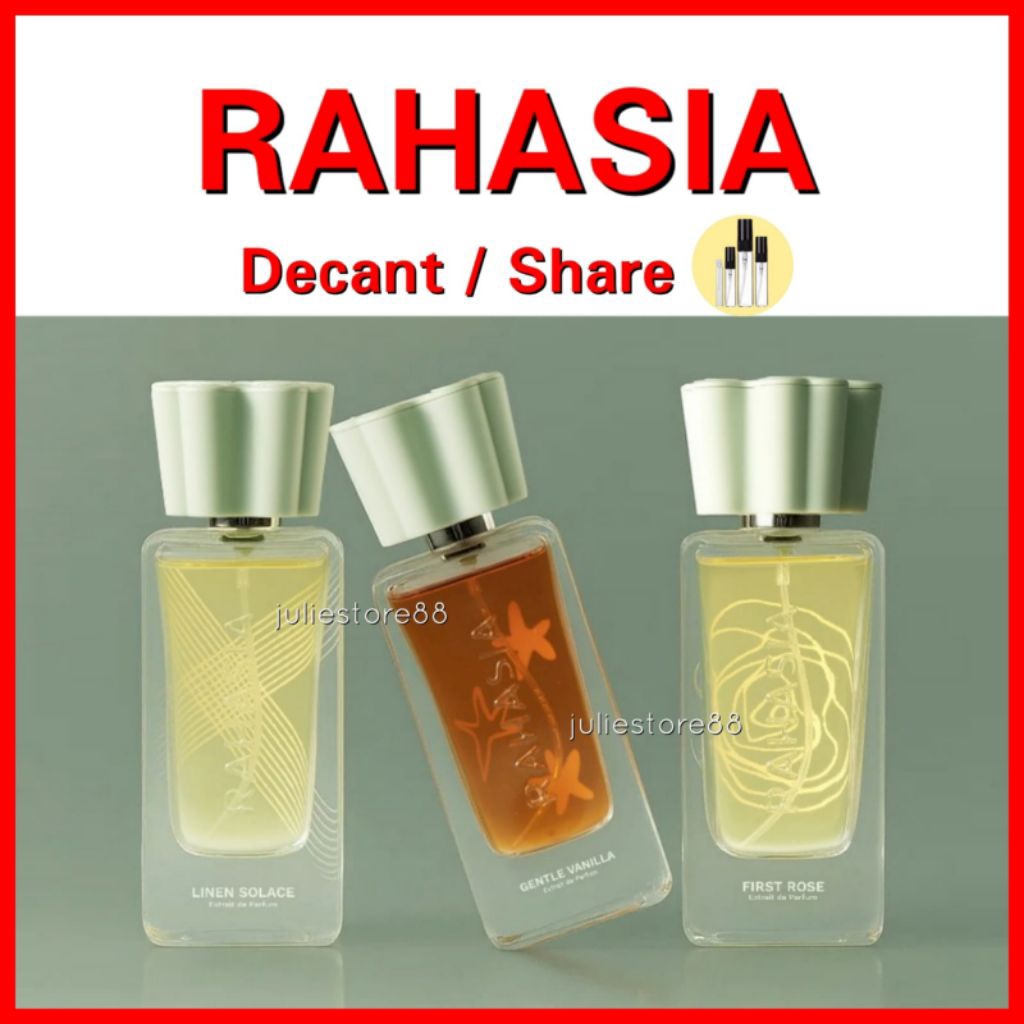 Decant/Share Rahasia Beauty Parfum First Rose Linen Solace Gentle Vanilla Toaster Glazed Cheri Dream
