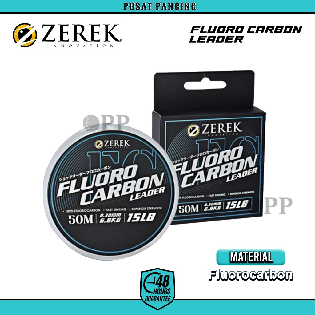 PUSATPANCING5 - ZEREK Senar Pancing Fluorocarbon Leader 50meter 100% Fluorocarbon Super Strength Sup