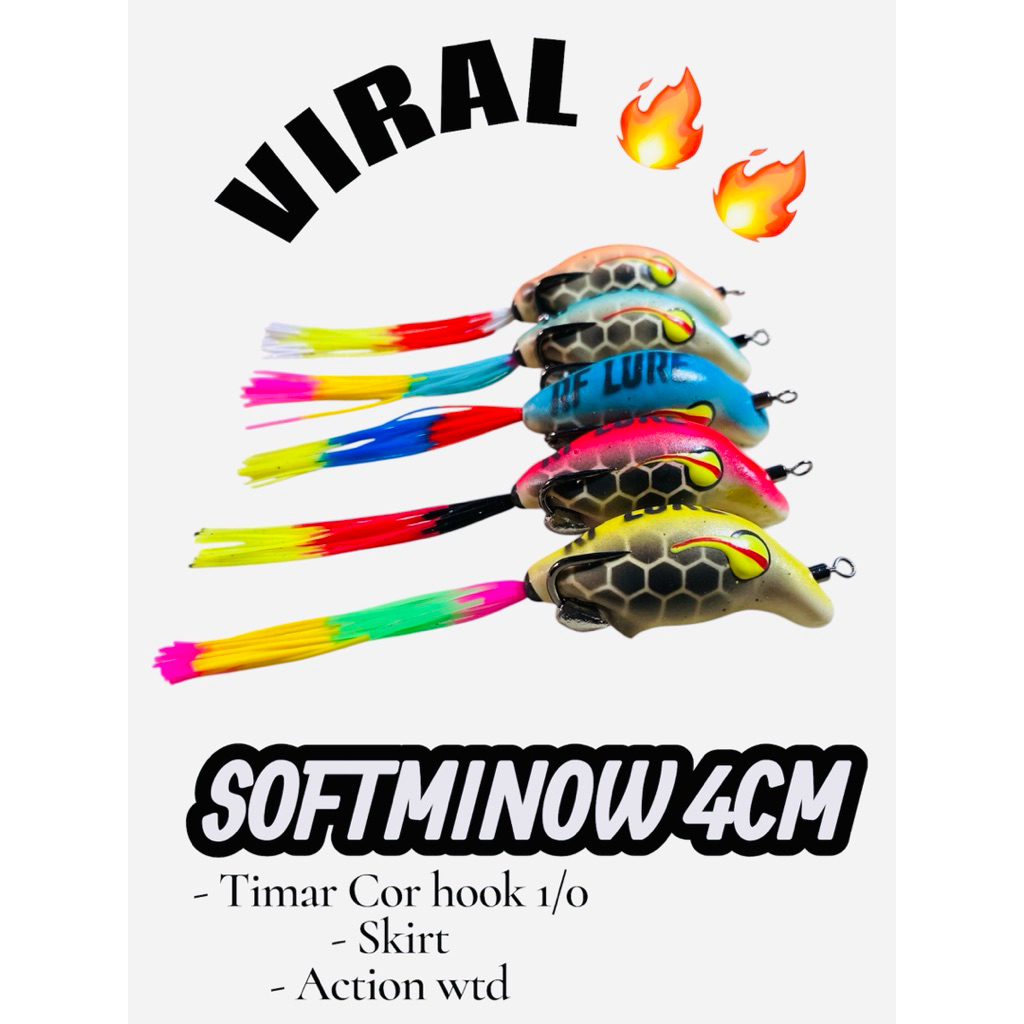 SOFT MINOW 4CM RF LURE || UMPAN GABUS VIRAL