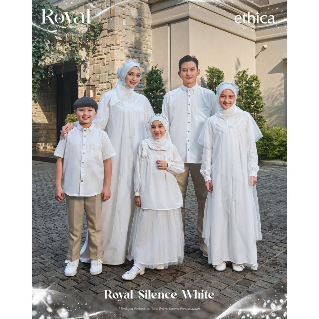 SARIMBIT ROYAL SILENCE WHITE BY ETHICA SERAGAM KELUARGA COUPLE FAMSET KEKINIAN TERBARU TRENDY WARNA 