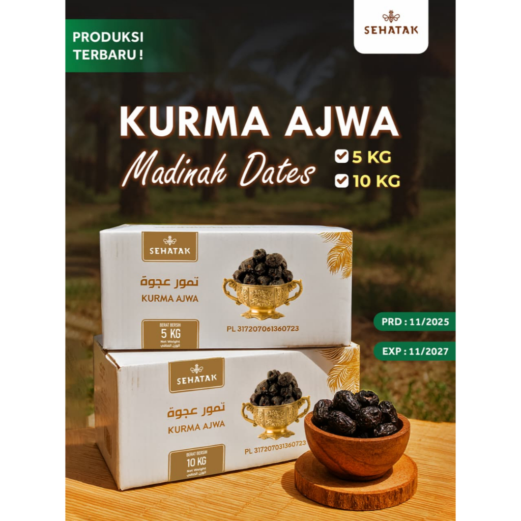 Kurma Ajwa Al Madinah Grade A Premium Ajwa Aliyah