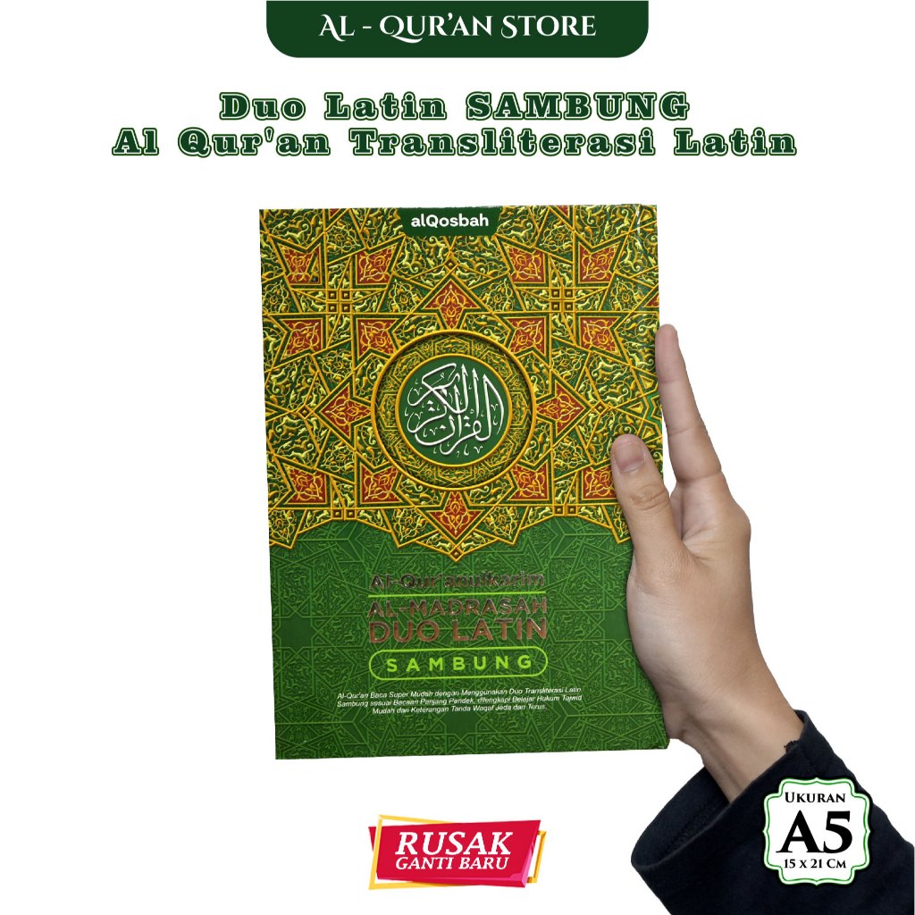 Alquran Custom Nama Al Madrasah Duo Latin Sambung Al Quran Latin dan Terjemah Ukuran Besar A4 A5