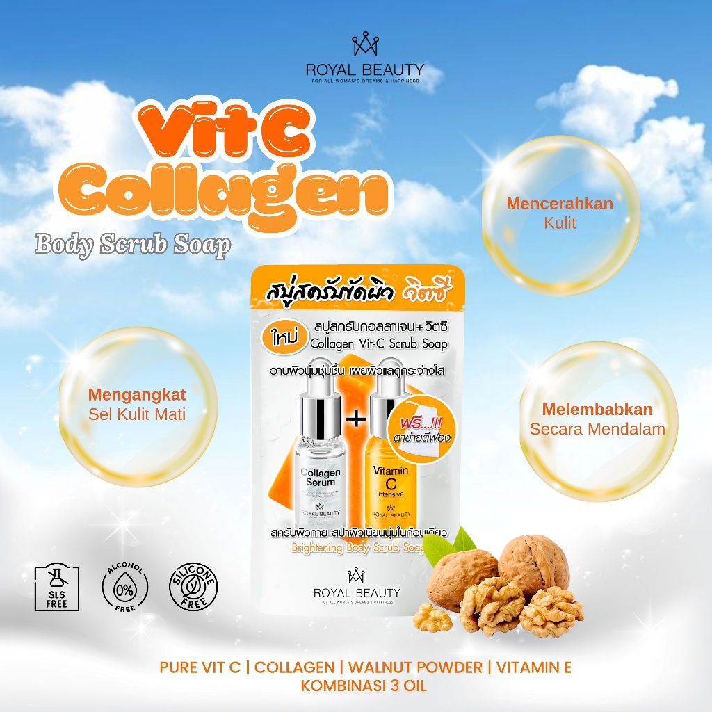 ROYAL BEAUTY Collagen Vit - C Scrub Soap 100g