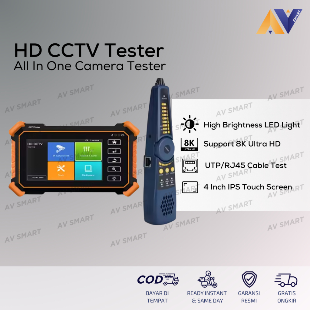 Mini CCTV IPC Camera Tester Monitor 8K Analog CCTV Tester WIFI UTP Cable Tester