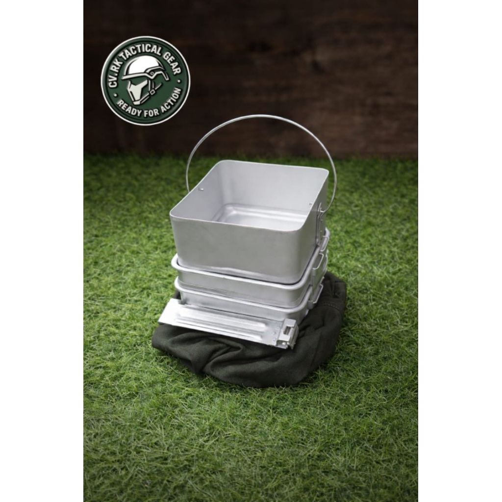 Misting Jatah Asli TNI AD AU AL / Alat Masak Outdoor / tempat makan,alat masak Nesting Pendidikan TN