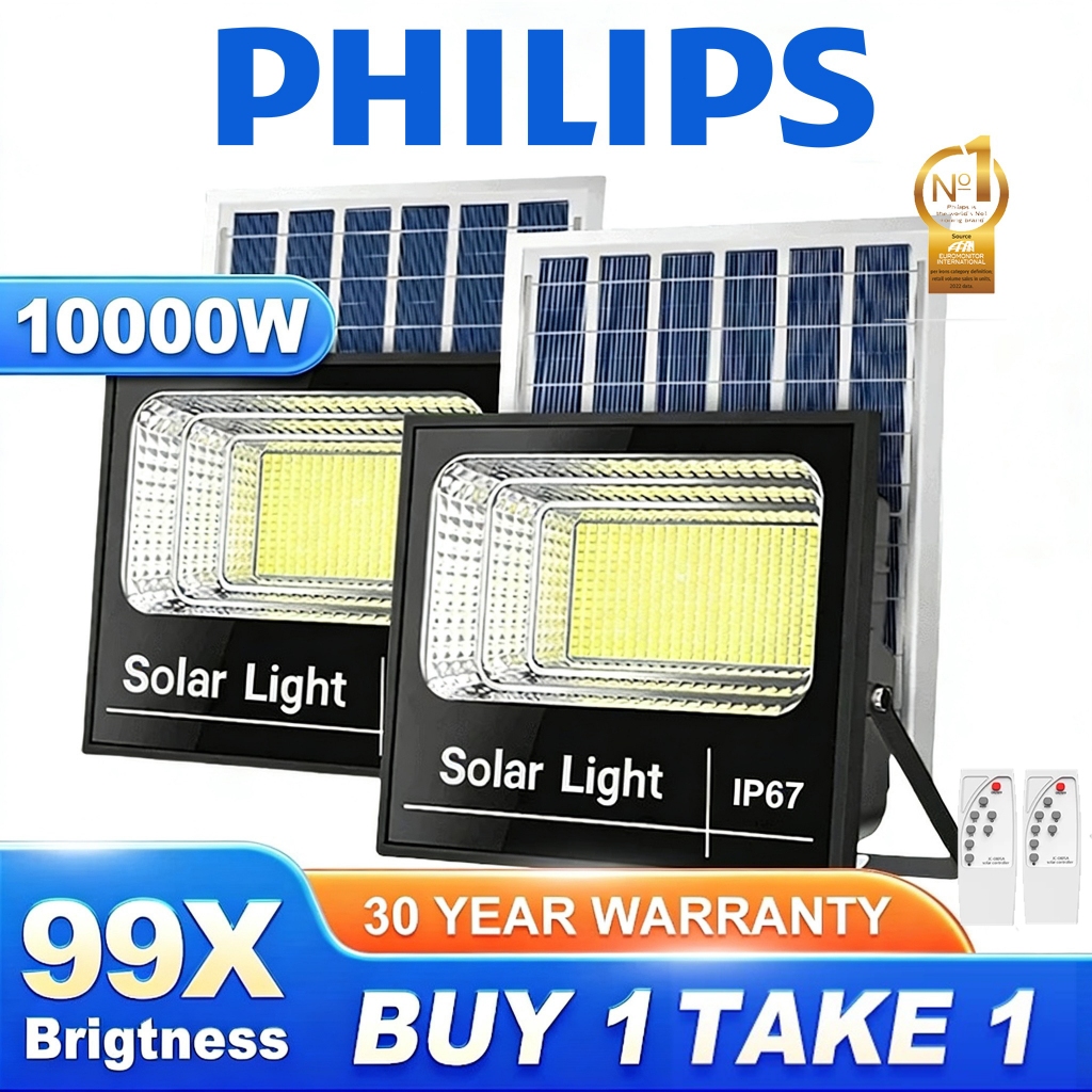 PHILIPS 10000W Beli 1 Gatis 1 Lampu Tenaga Surya Garansi 30 tahun lampu solar cell lampu outdoor IP6