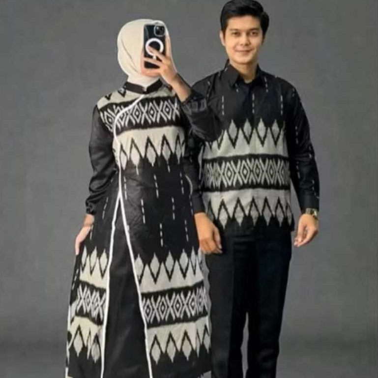 Batik ALFAZZA - Gamis Lebaran Model Gamis Serambit Terbaru | Gamis Brokat Couple Remaja Kekinian | M