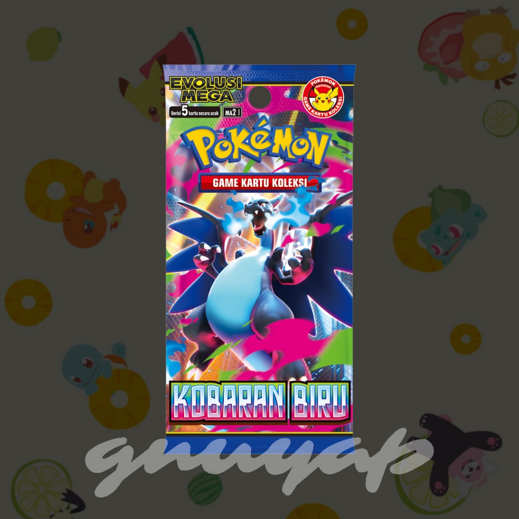 kobaran biru MA2 inferno x M2 mega booster pack pokemon tcg indonesia card kartu langka original box