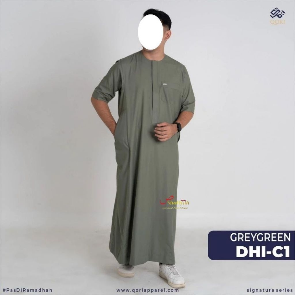 Qori Apparel Jubah / Gamis Omani Dhihyah al Kalabi Lengan Pendek DHI-1