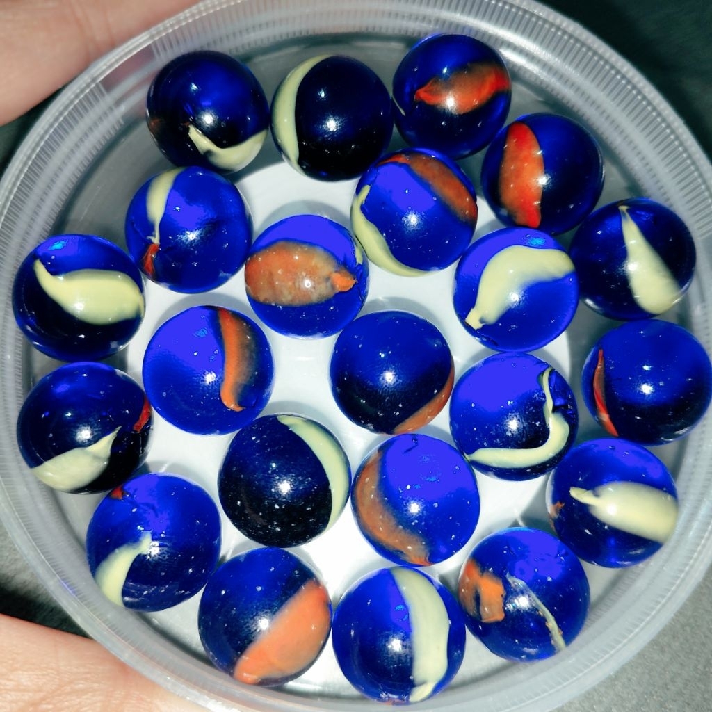 50pcs / 16mm / kelereng belimbing biru / mainan jadul viral