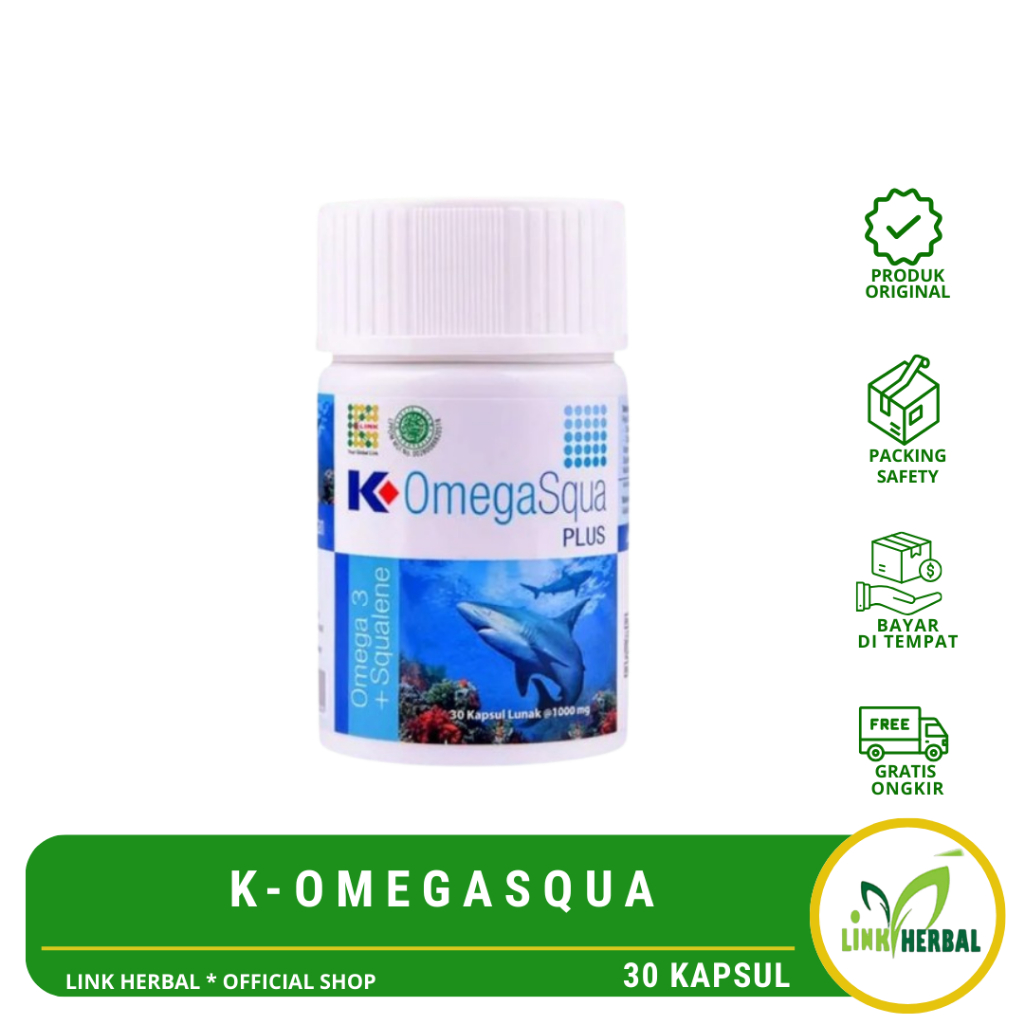 Omega Squa Klink | K Omega Squa klink 30 kapsul | Minyak Ikan K Omegasqua Plus | K Link Omega Squa O