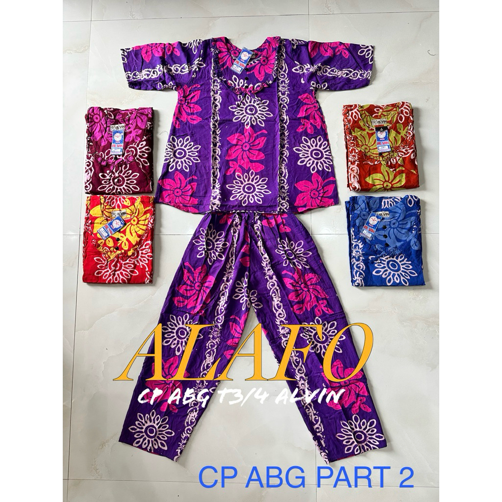 BAJU TIDUR NYAMAN CP ABG T3/4 BATIK ALVIN CITAK PART 2