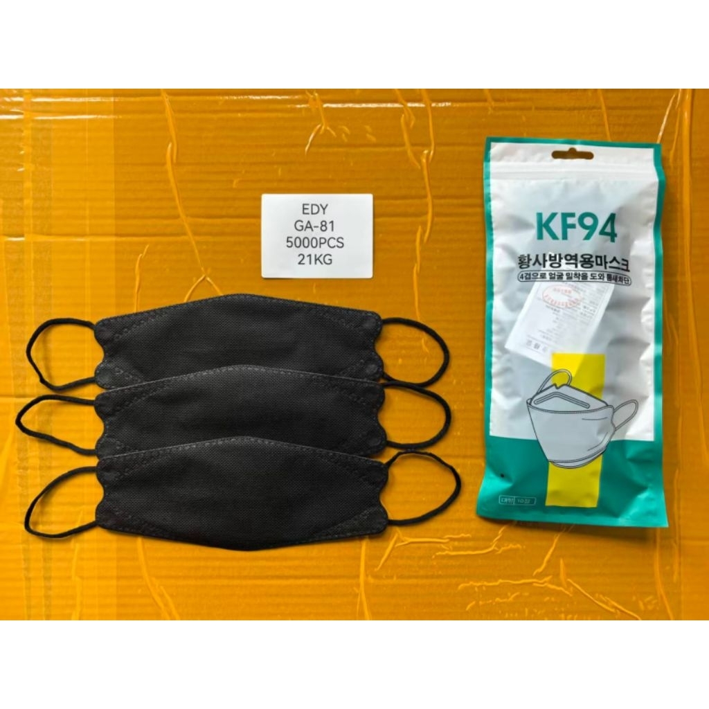 (ISI 10) MASKER KF94 KOREA MASKER KF94 HITAM / PUTIH MASKER KF94 HITAM MASKER KF94 WARNA