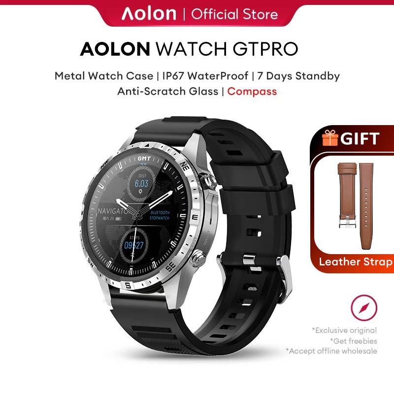 Aolon GT Pro Smart Watch Jam Running Pria Pace Compass 1.6 inch Full Screen Bluetooth Call 100+ Spor