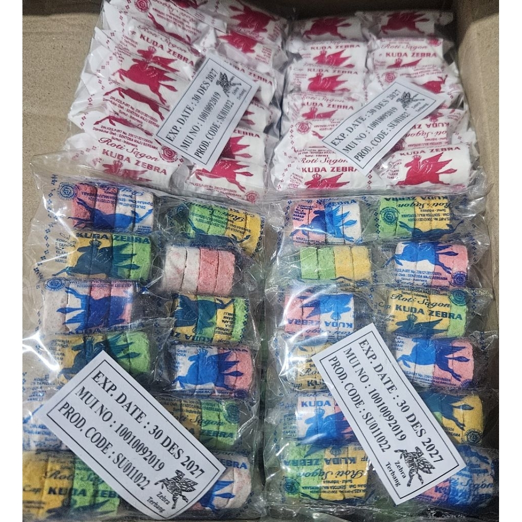 Kue sagon bakar warna-warni sagon putih Jajanan jadul