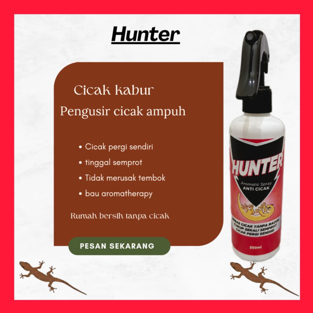 ( Hunter ) pengusir cicak aromaterapy aromatic ampuh semprot anti cicak rumah racun cicak pengusir c