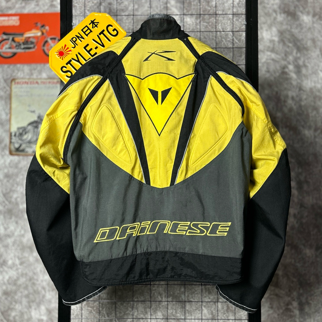 jaket Dainese Vintage yellow black kuning hitam Original 90s Racing Jacket motor touring biker moge 