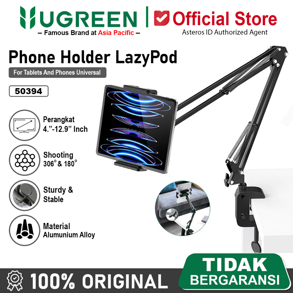 UGREEN Lazypod Stand Holder Penjepit Dudukan Handphone, Tablet, Ipad 50394