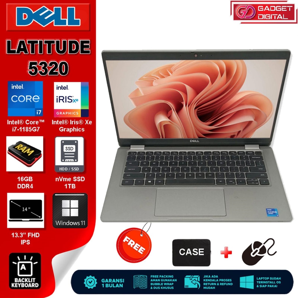 Laptop DELL Latitude 5320 Core i7-1185G7 | Intel iRis XE / 16GB / 512GB | 13.3" FHD IPS Backlit