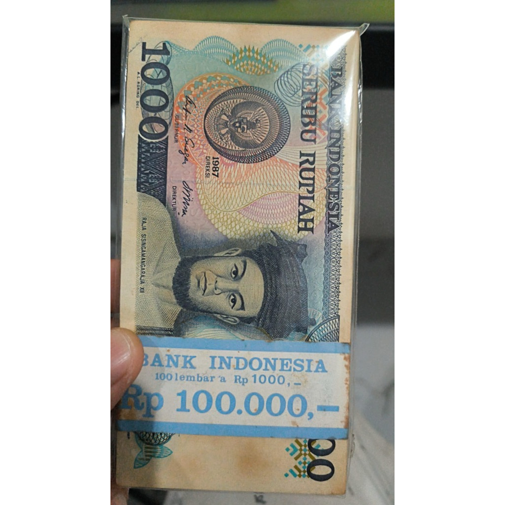 Koleksi Uang Kuno 1000  Raja Sisimangaraja Gepokan UNC Foxing