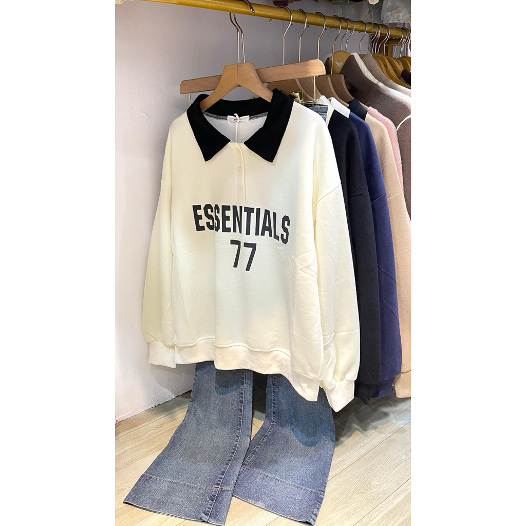 Sweater Kaos ESSENTIALS 77 Berkerah Bkk Import