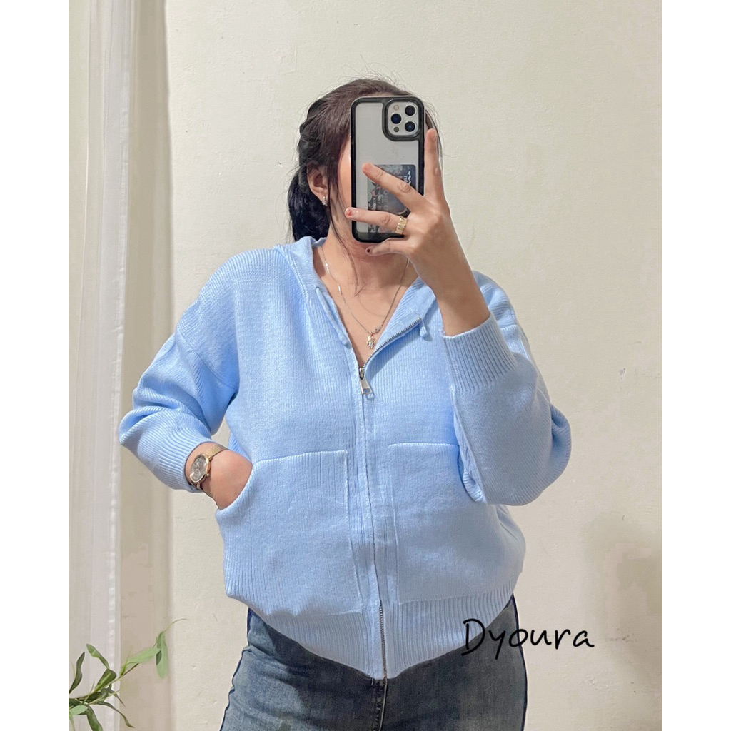 hoody rajut by dyoura / hoody zipper by dyoura / hoody wanita