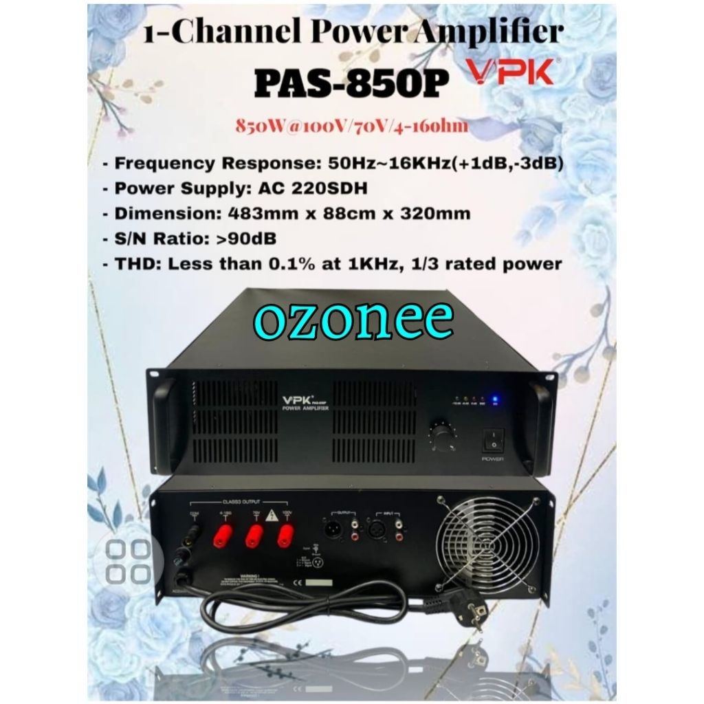 power amplifier vpk pas 1000p / pas1000p / pas1000 p 1000 watt high impedance original